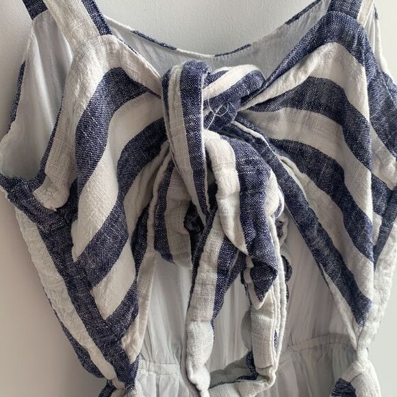 Reset by Jane Tie-Back Jumpsuit Blue/White SzS - Picture 6 of 10